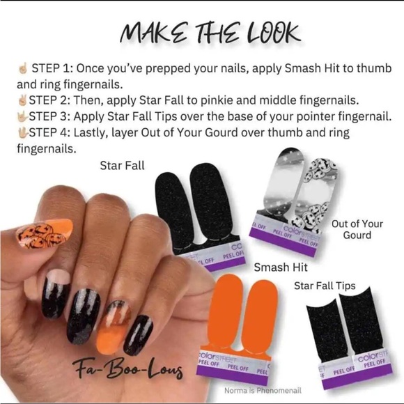 Color Street: Drop Dead Gorgeous | Halloween Mixed Mani Kit Orange Black Pumpkin - Picture 8 of 12